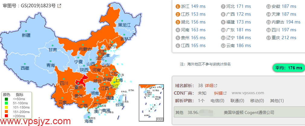 GThost美国洛杉矶VPS国内ping