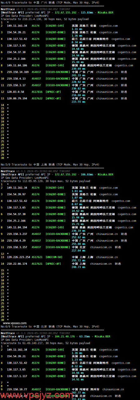 丽萨主机英国双ISP VPS联通回程路由