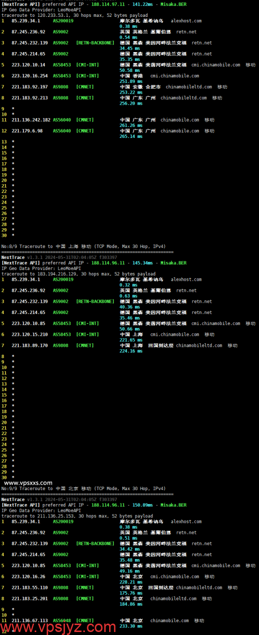 AlexHost摩尔多瓦抗投诉VPS移动回程路由