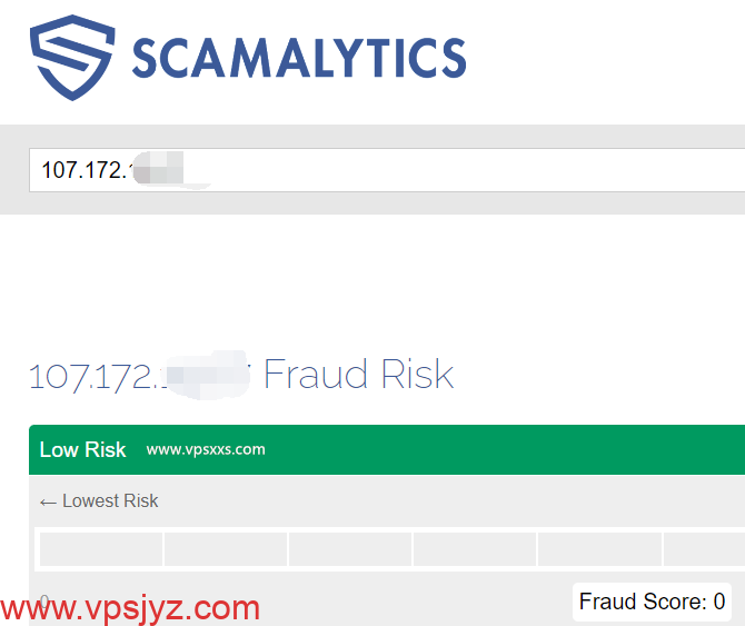 IPRaft美国华盛顿ATT线路VPS scamalytics IP风险检测