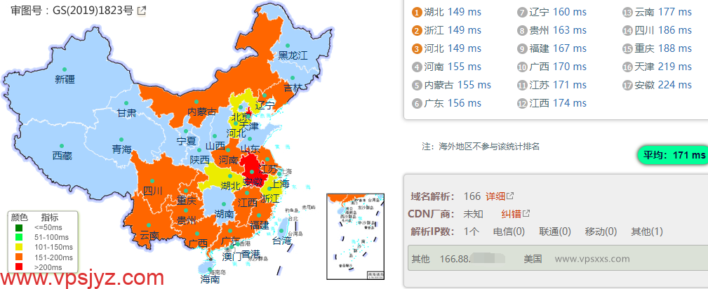 justhost美国圣何塞VPS国内ping