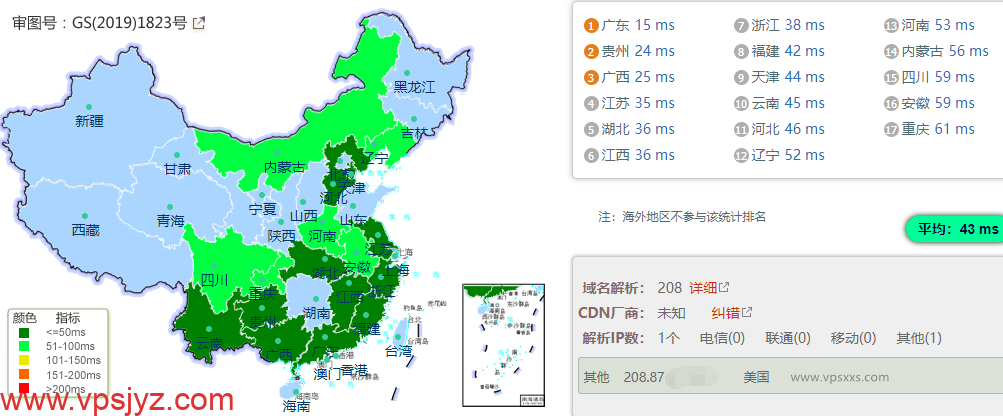 六六云香港CMI线路VPS国内ping