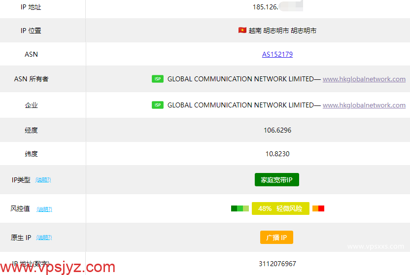 IPRaft越南双ISP VPS ping0.cc IP查询