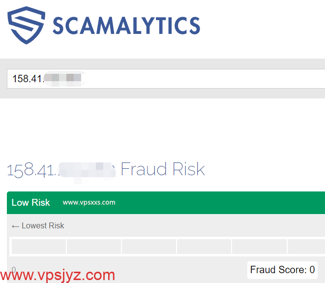 丽萨主机英国家宽IP VPS scamalytics IP风险检测