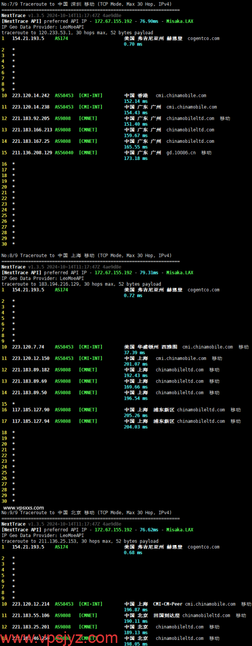 丽萨主机美国真家宽VPS移动回程路由