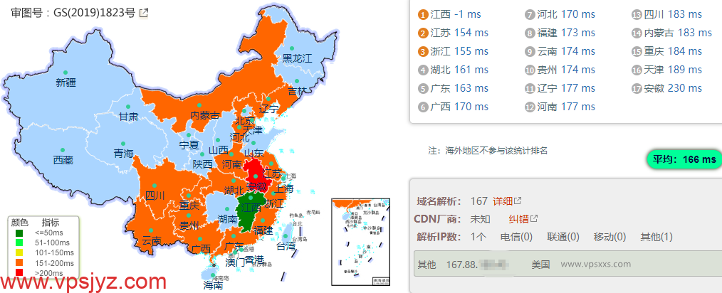 LOCVPS美国VPS国内ping