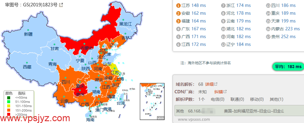 BageVm美国洛杉矶VPS国内ping